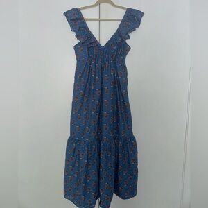 Mango Organic Cotton Ruffled Maxi Dress
